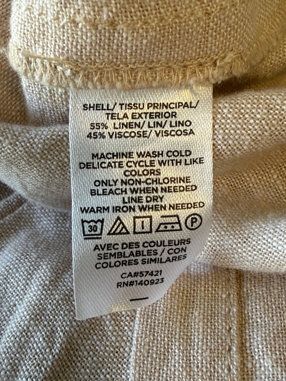 LOFT Outlet Beige Lightweight Linen Blend Drawstring Waist Jacket Size XL - Picture 8 of 8